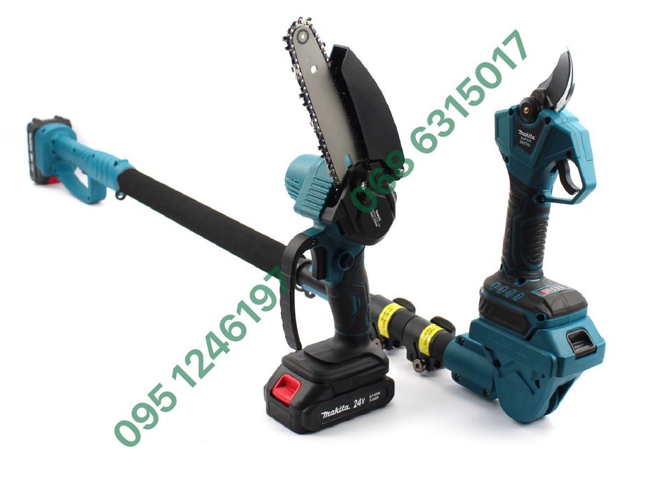 Набор 3в1 Makita Пила DUC155HN Секатор DUP270 штанга 2.6м АКБ 24V 5Ah