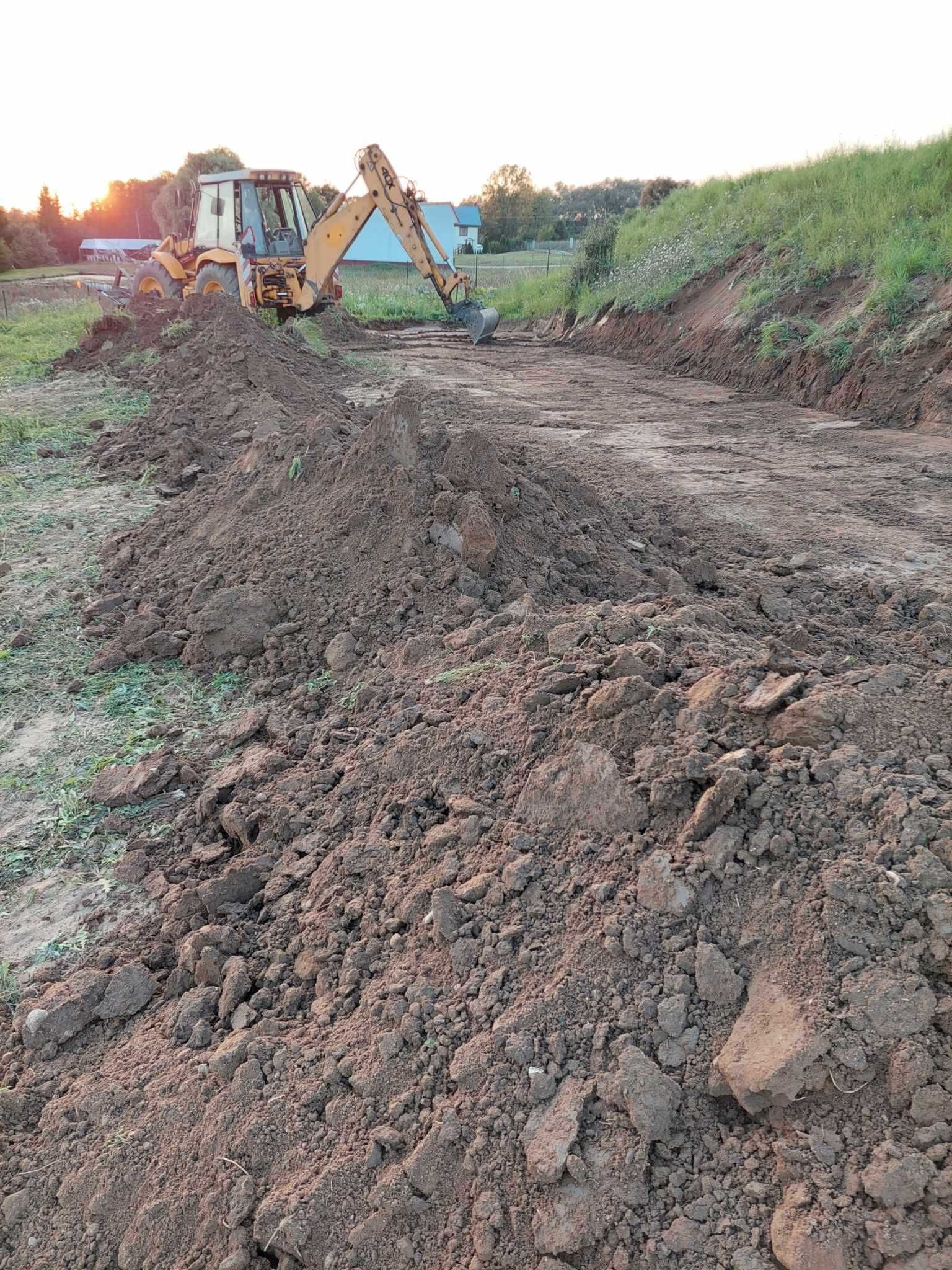 Usługi koparko-ładowarką,Roboty ziemne. Koparka.Transport miniwywrotką