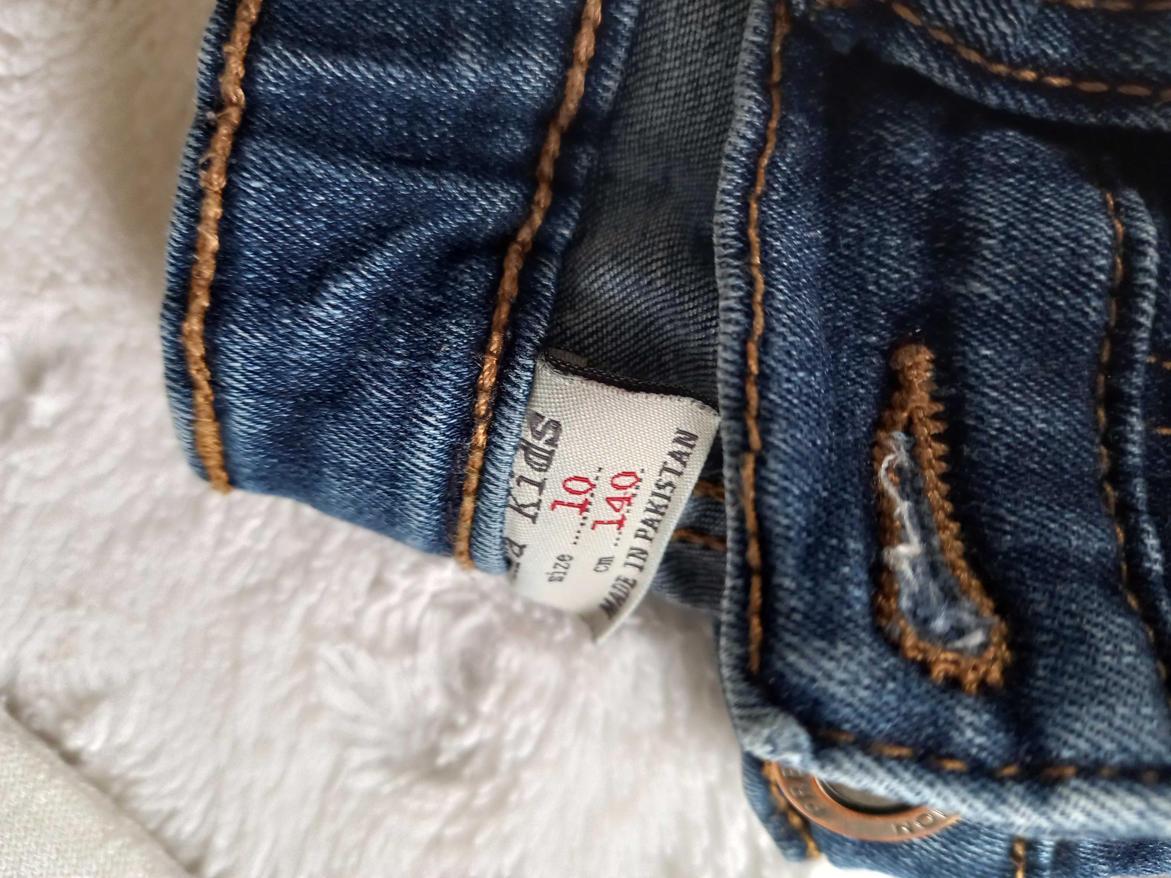 Jeansy ZARA 140cm, Różowa bluza polar, gratis bluzeczka H&M