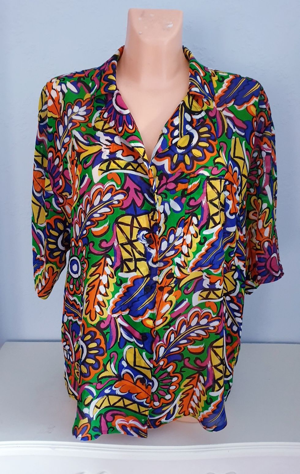 Otto Kern jedwabna bluzka koszula oversize M L XL