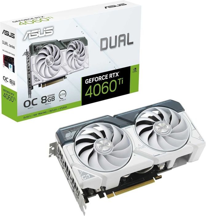 Видеокарта ASUS GeForce RTX 4060 Ti Dual OC White 1 шт. USED!