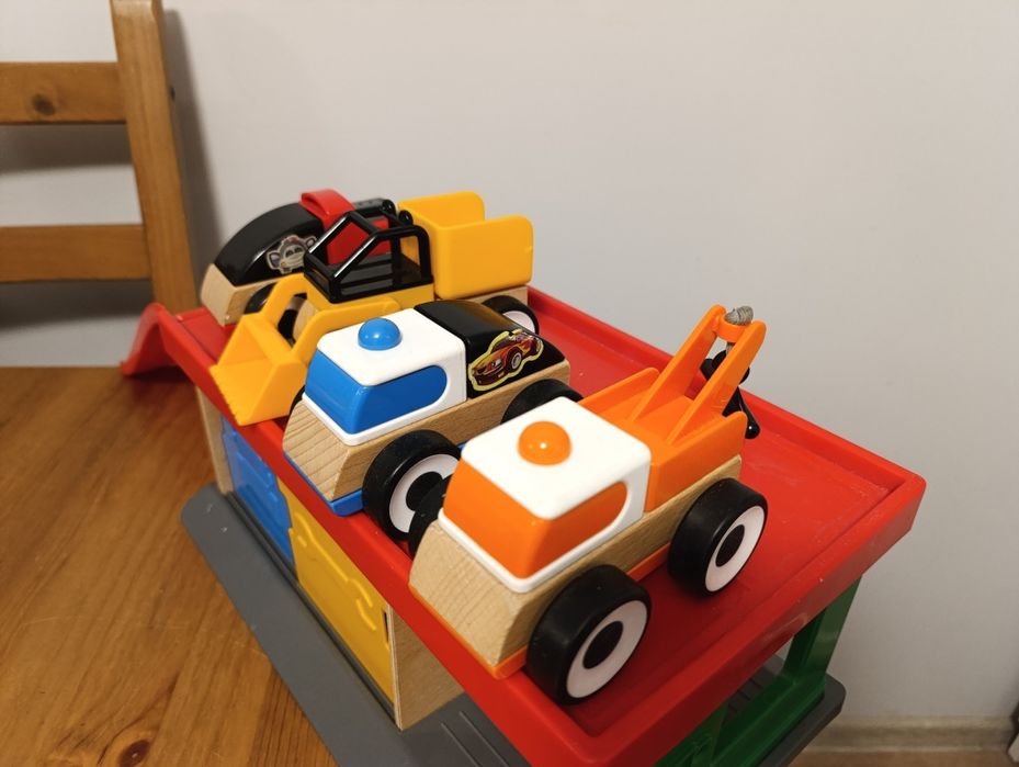 Autka drewniane ikea lillabo oraz garaż warsztat stacja paliw