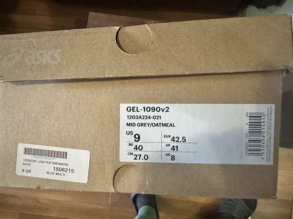 Asics GEL-1090v2 mid grey 1203A224-021 кросівки асікс гель