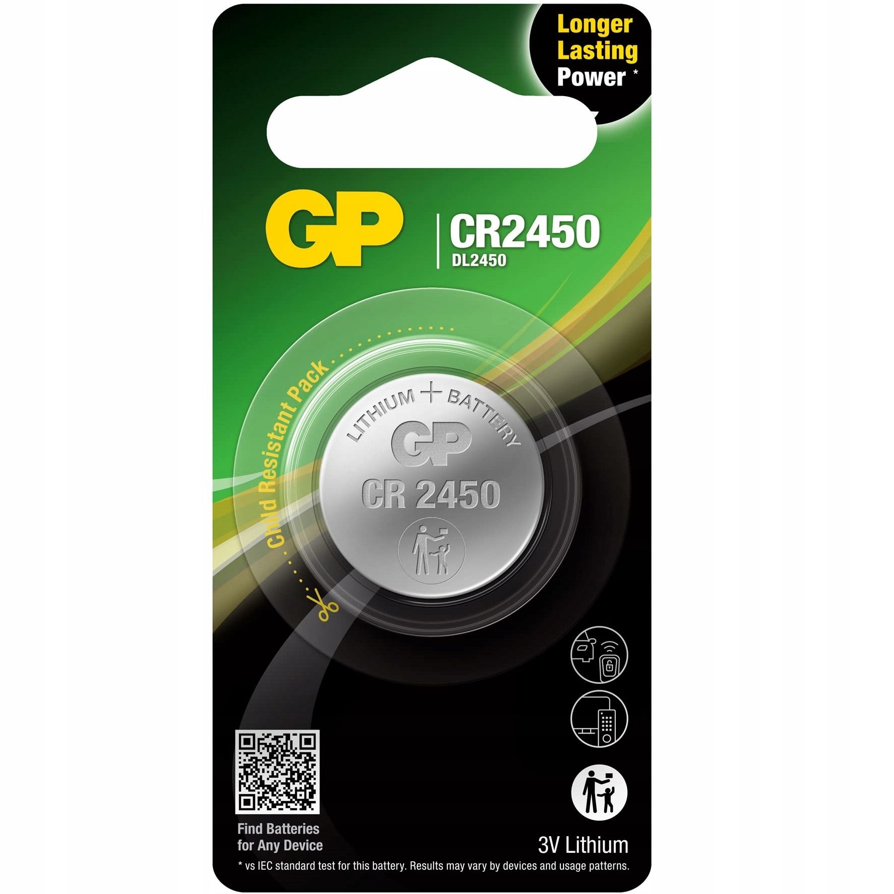 GP 3V bateria litowa CR2450, DL2450, 2450