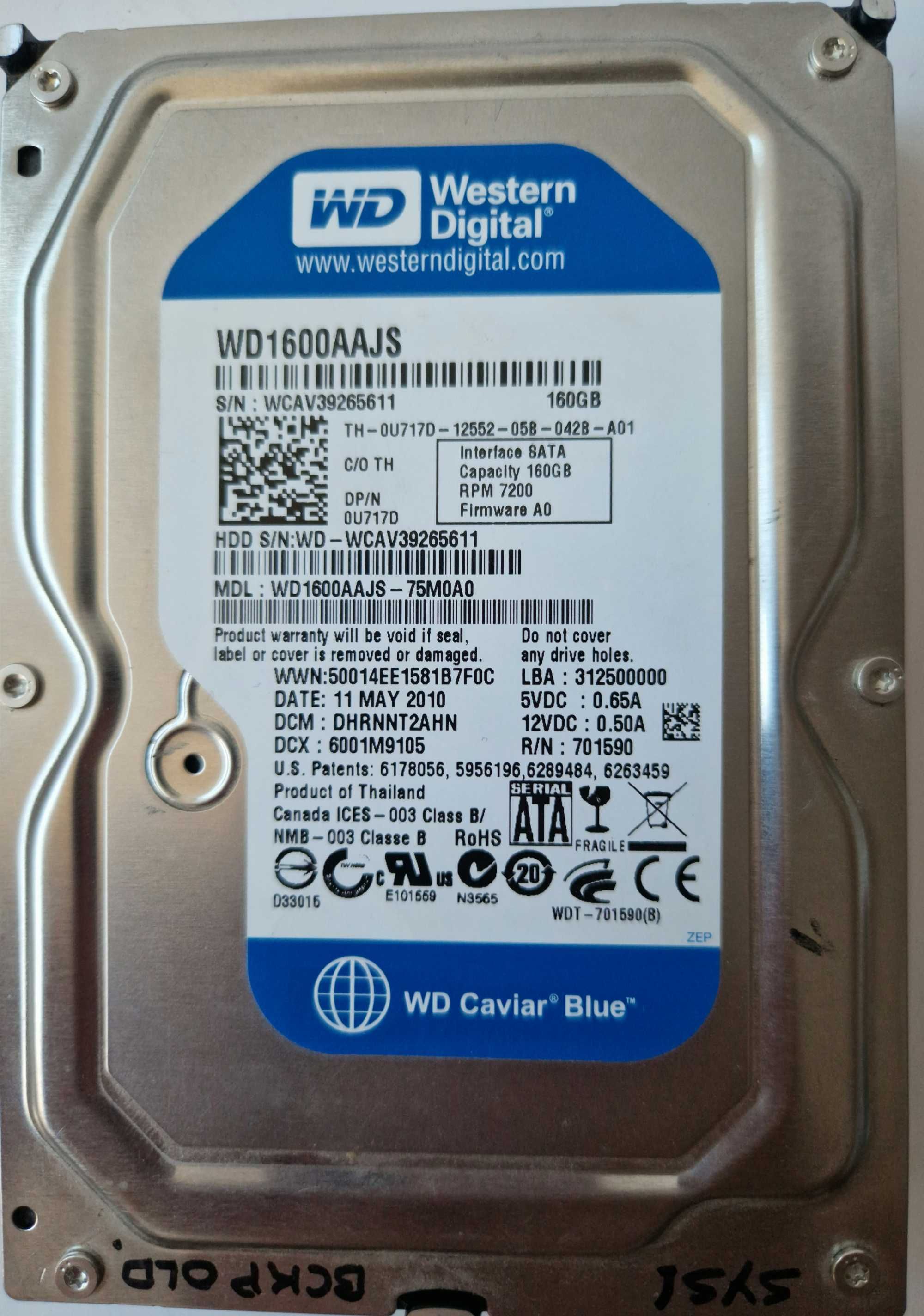 Жёсткий диск 160 ГБ Western Digital WD1600AAJS
