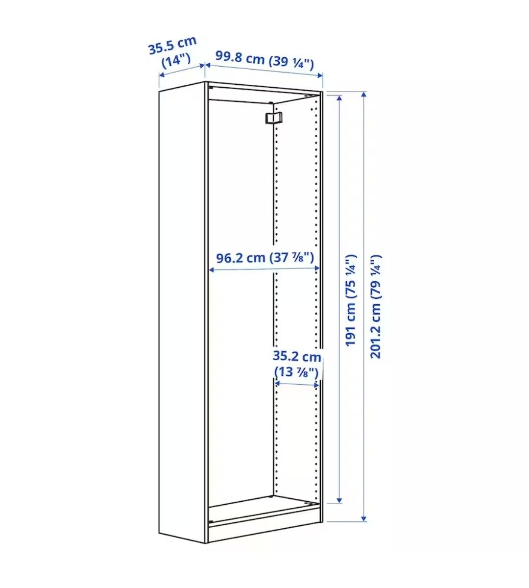 Estrutura pax, armario, roupeiro, estante ikea nova