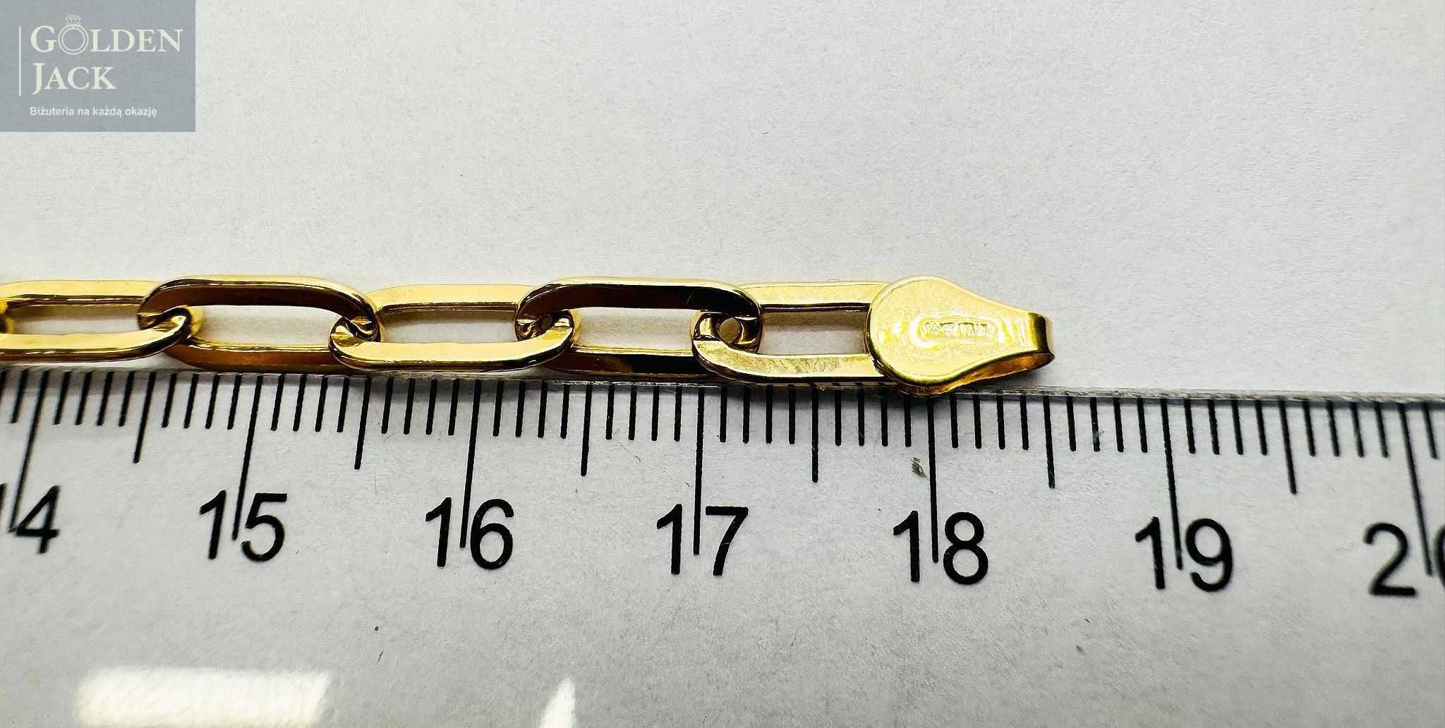 Złota bransoletka splot spinacze złoto p 585 długość 18,5cm waga 3,71g