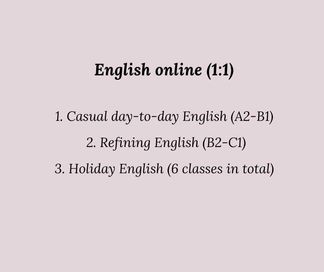 English online (1:1)