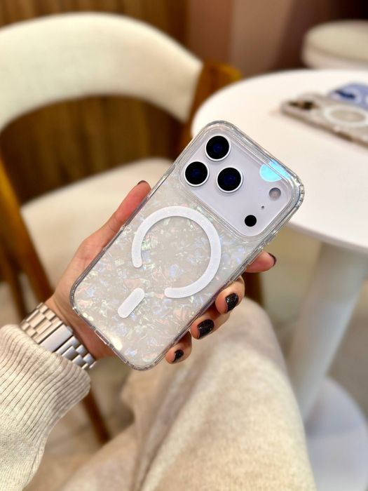 Чохол мармур iPhone 17 Pro Max чехол прозорий MagSafe айфон про макс