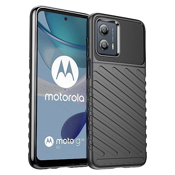 Thunder Case etui Motorola Moto G53 silikonowy pancerny pokrowiec czar