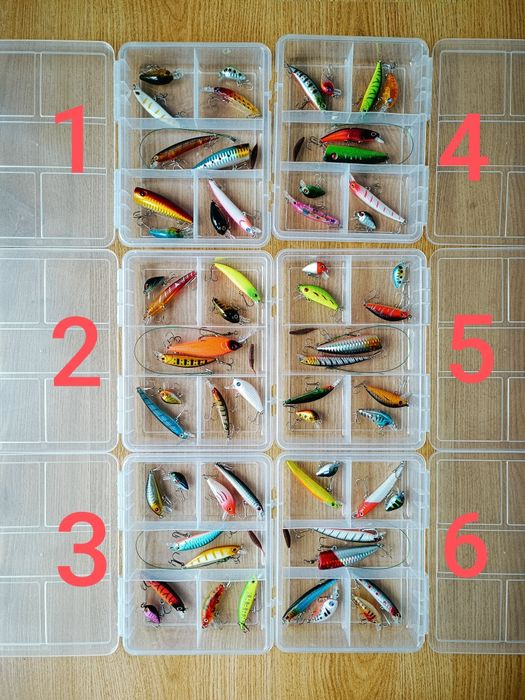 Zestawy wędkarskie wyoblery w pudełku