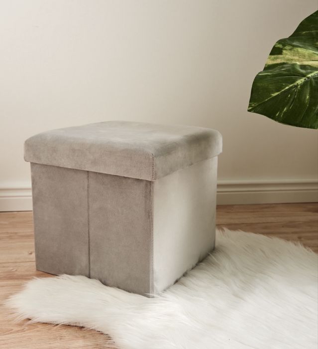 Pufa puf siedzisko Sinsay skladne kosz do przechowywania szary