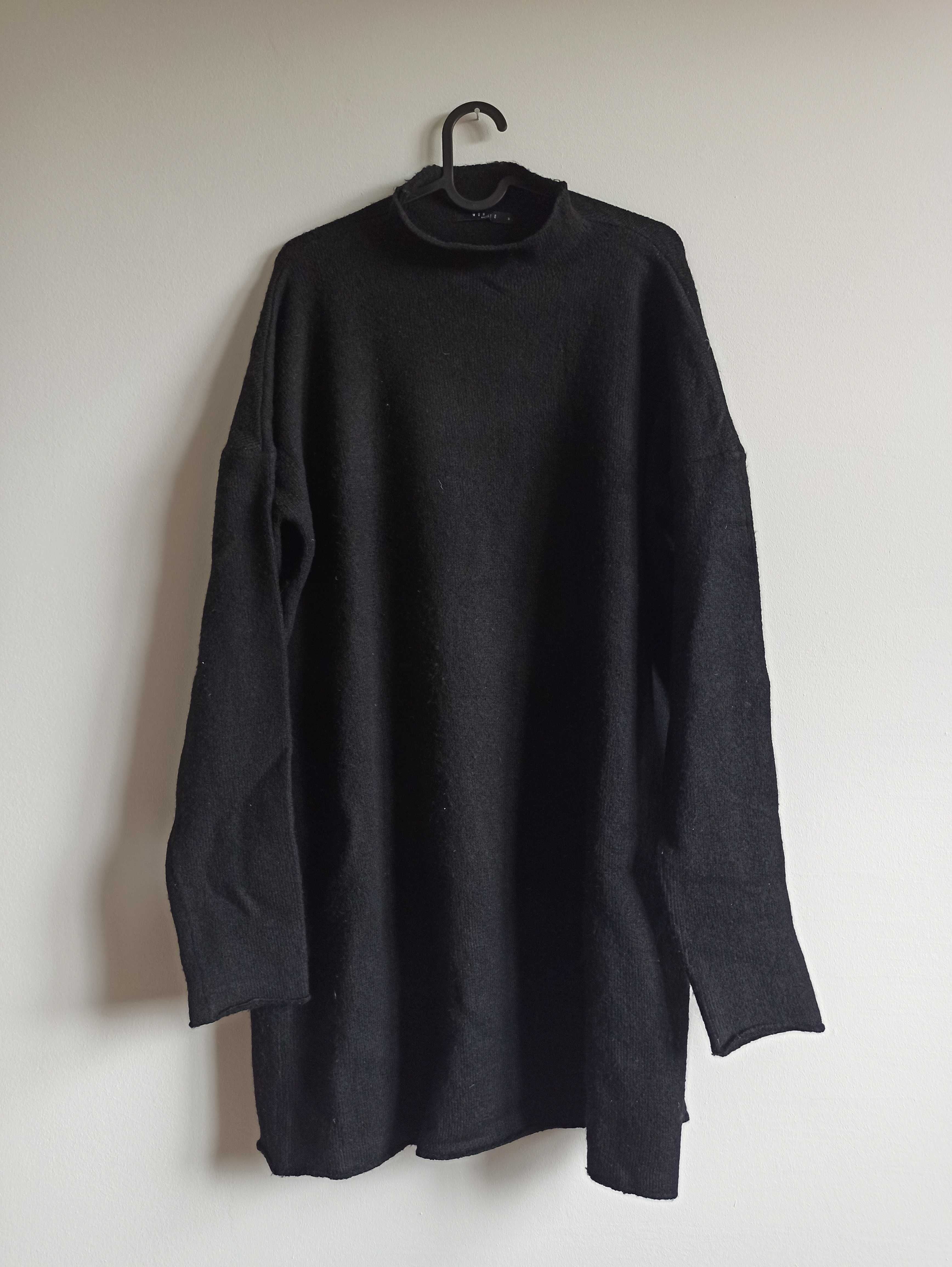 Mohito czarna krótka mini sukienka sweterowa sweter z golfem S 36 M 38