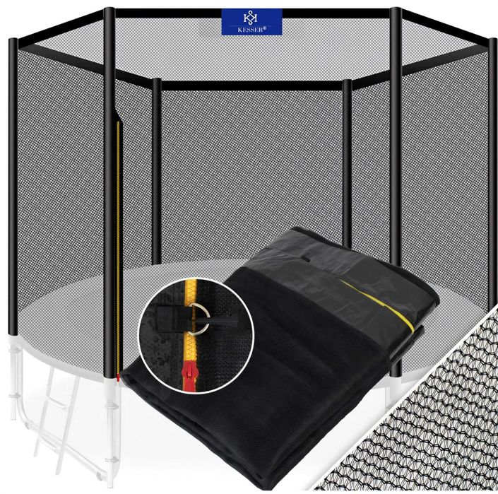 Siatka zabezpieczająca ochronna do trampoliny 366 z zamkiem 6 słupków