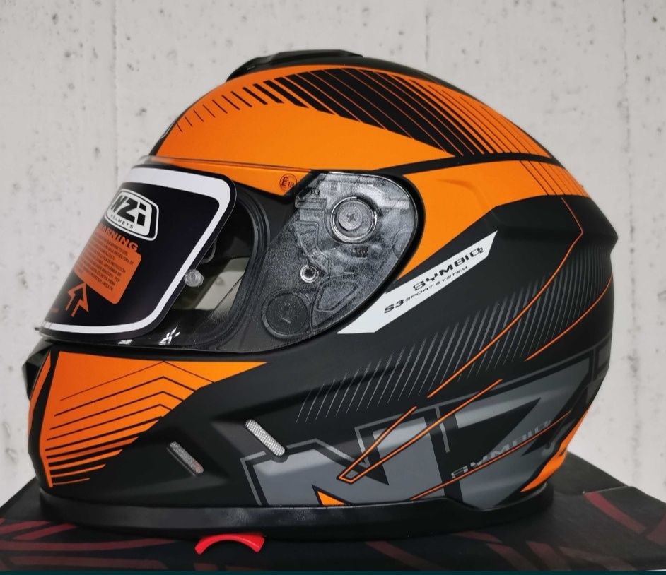 Capacete Integral NZI Symbio Duo Laranja ( XL )( NOVO )