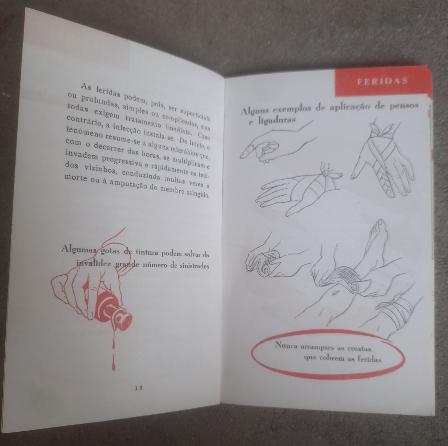 Livro antigo de Primeiros Socorros