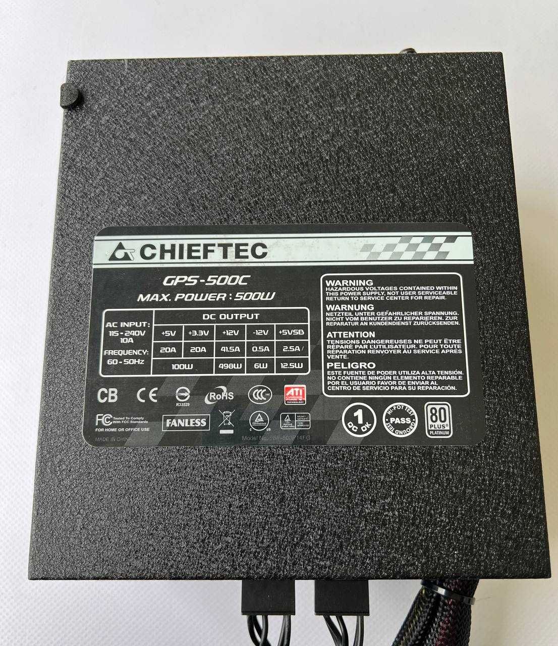 Chieftec GPS-500C Silent 80 Plus Platinum 500w Блок Живлення БЖ БП