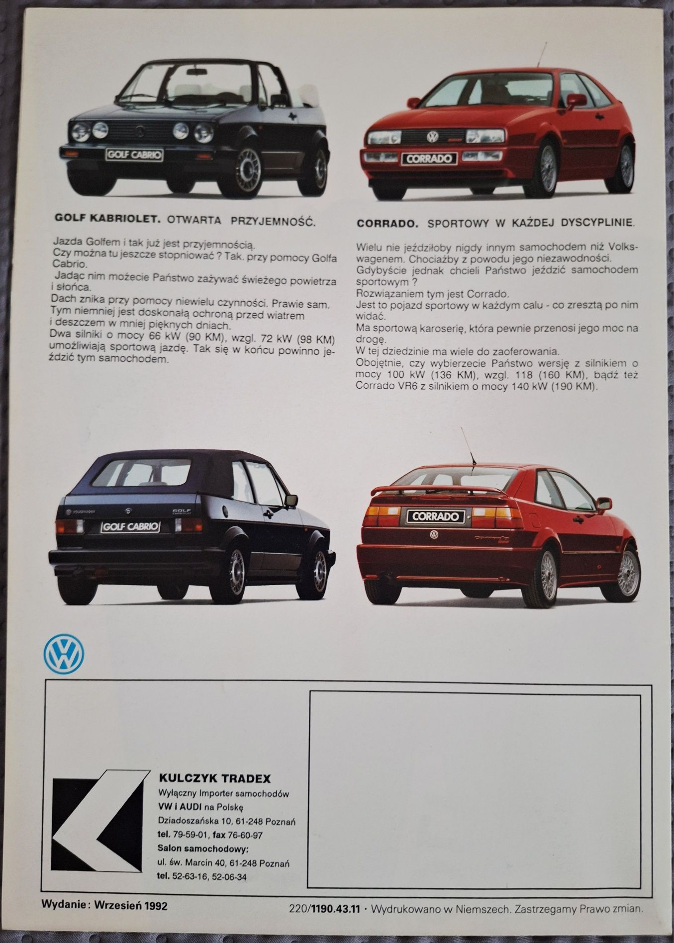 Plakat Volkswagen Golf III