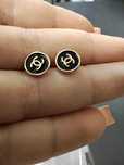 Золотые сережки серьги 585 пусеты гвоздики Шанель Chanel новые бренд
