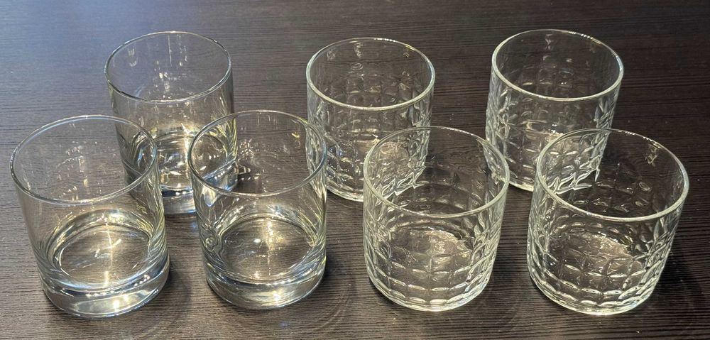 Conjunto de 7 copos em vidro para whisky
