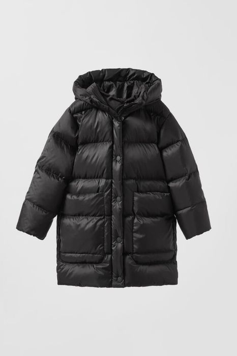 Зимова куртка zara пуховик, зимняя куртка zara, довгий пуховик zara