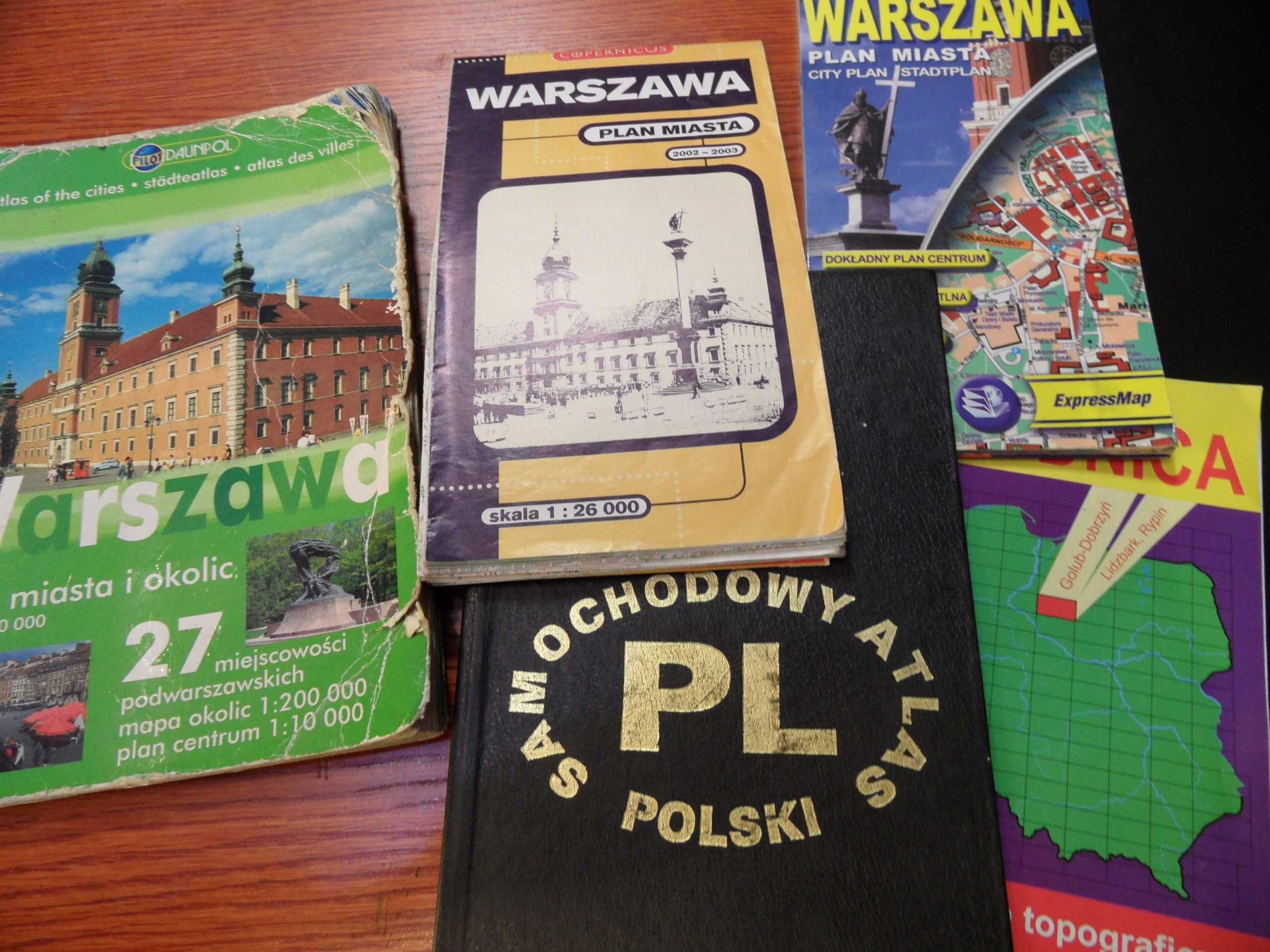 Stare mapy Warszawy i stara mapa samochodowa Polski