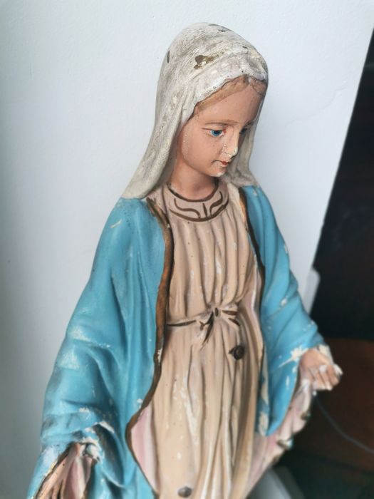 Figura przedwojenna płacząca Matka Boska Niepokalana antyk Maria
