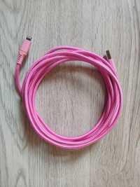 Kabel Lightning 3 m różowy w oplocie