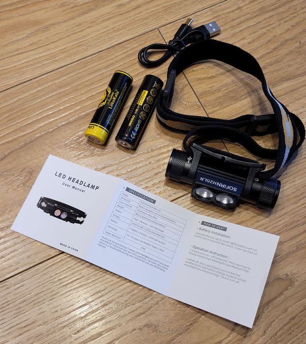 Latarka czołowa Sofirn H25LR + 2 ogniwa 18650