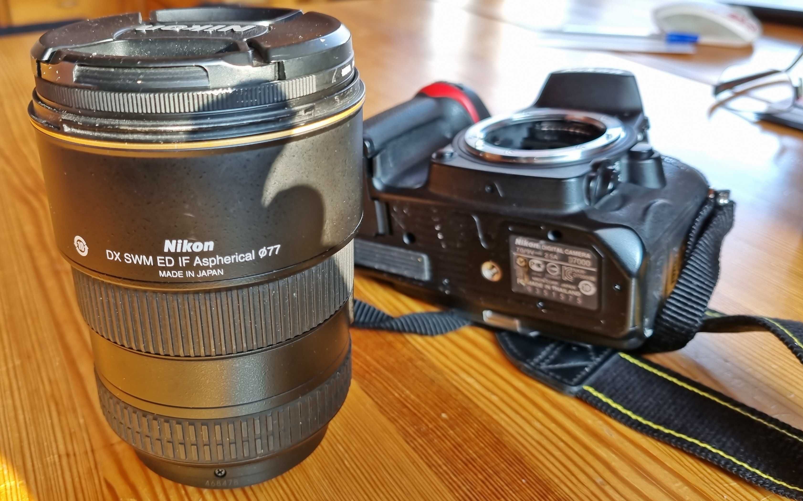 obiektyw NIKKOR 17-55 mm wraz z lustrzanką Nikon D7000