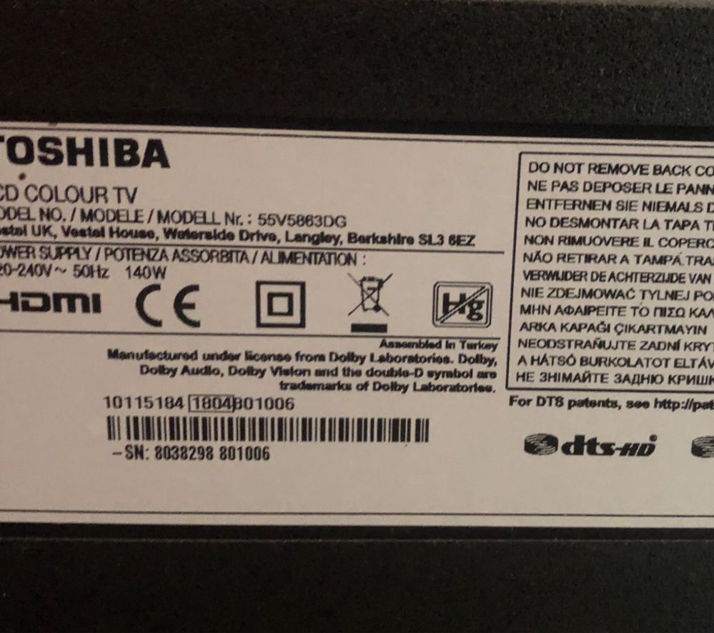 Smart TV Toshiba 55 polegadas