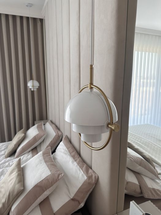 Lampa wisząca sufitowa biała 28cm
