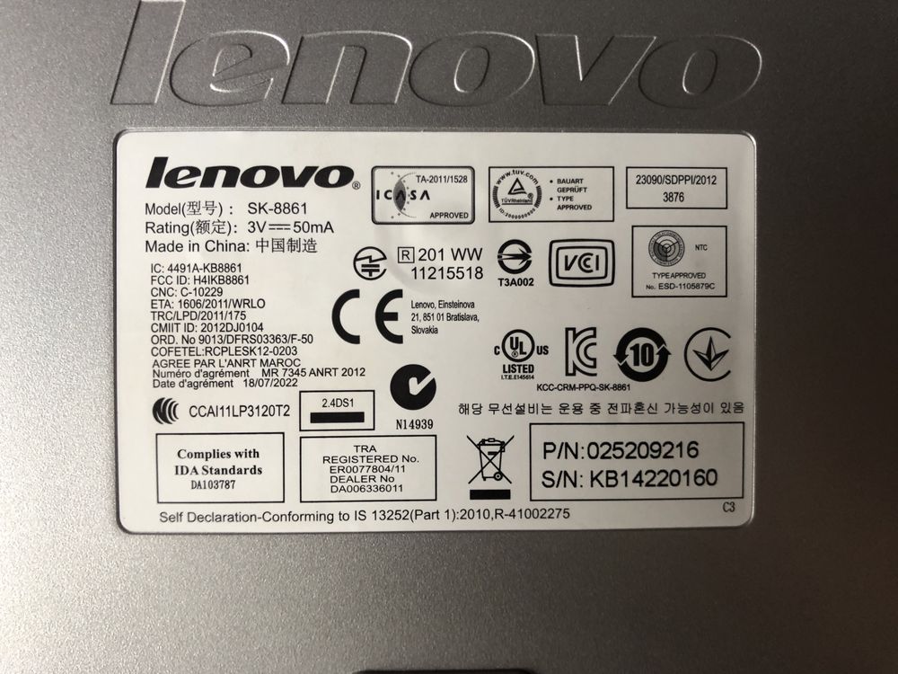 Клавіатура Lenovo 2.4G (SK-8861)