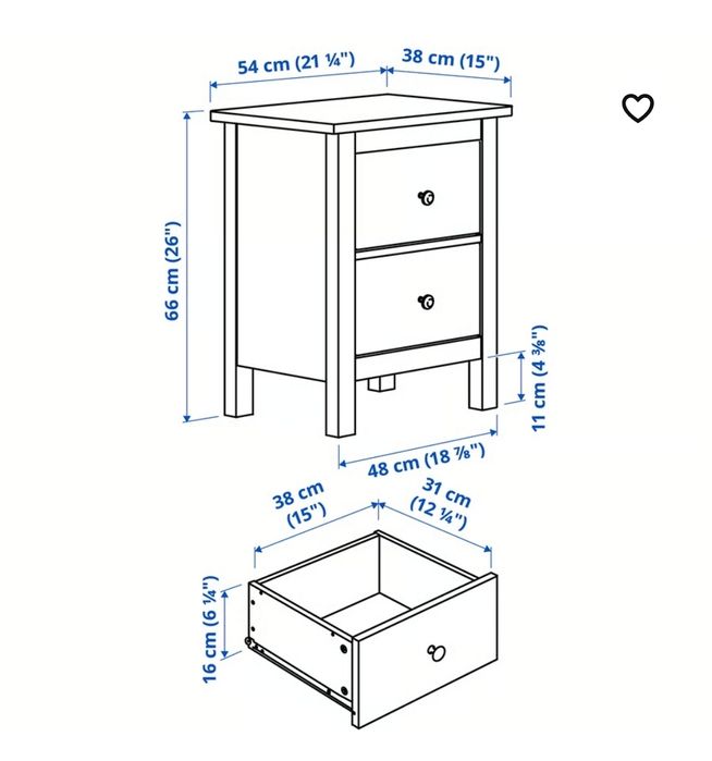 2 Mesas de cabeceira Hemnes