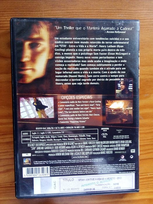 Stay "Entre a Vida e a Morte" - Marc Forster