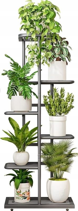 Kwietnik Metalowy Stojak Na Kwiaty Rośliny Regał Stojący 6 Półek 105cm