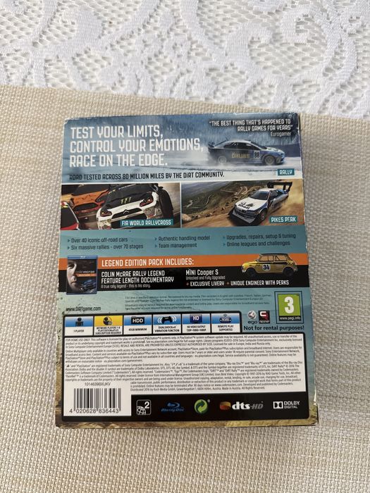 Gra ps4 dirt rally +film z kolekcji limitowanej rally legend