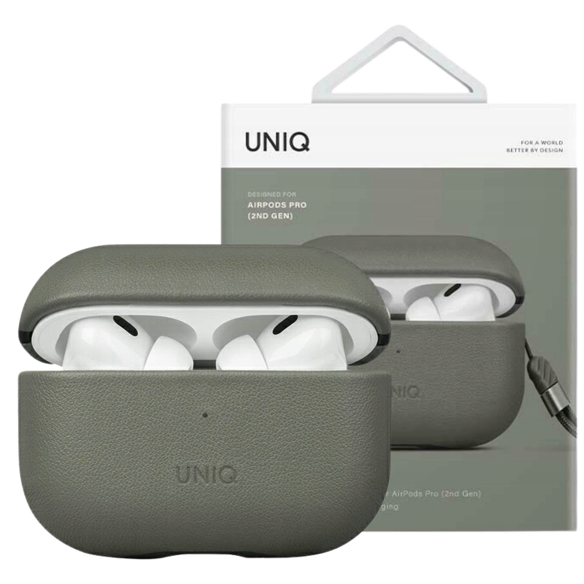 Etui do AirPods Pro 2 Skóra naturalna zielone Uniq Terra