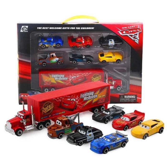 Auta Cars Zygzak Złomek Resoraki Metal 7 sztuk 1:64