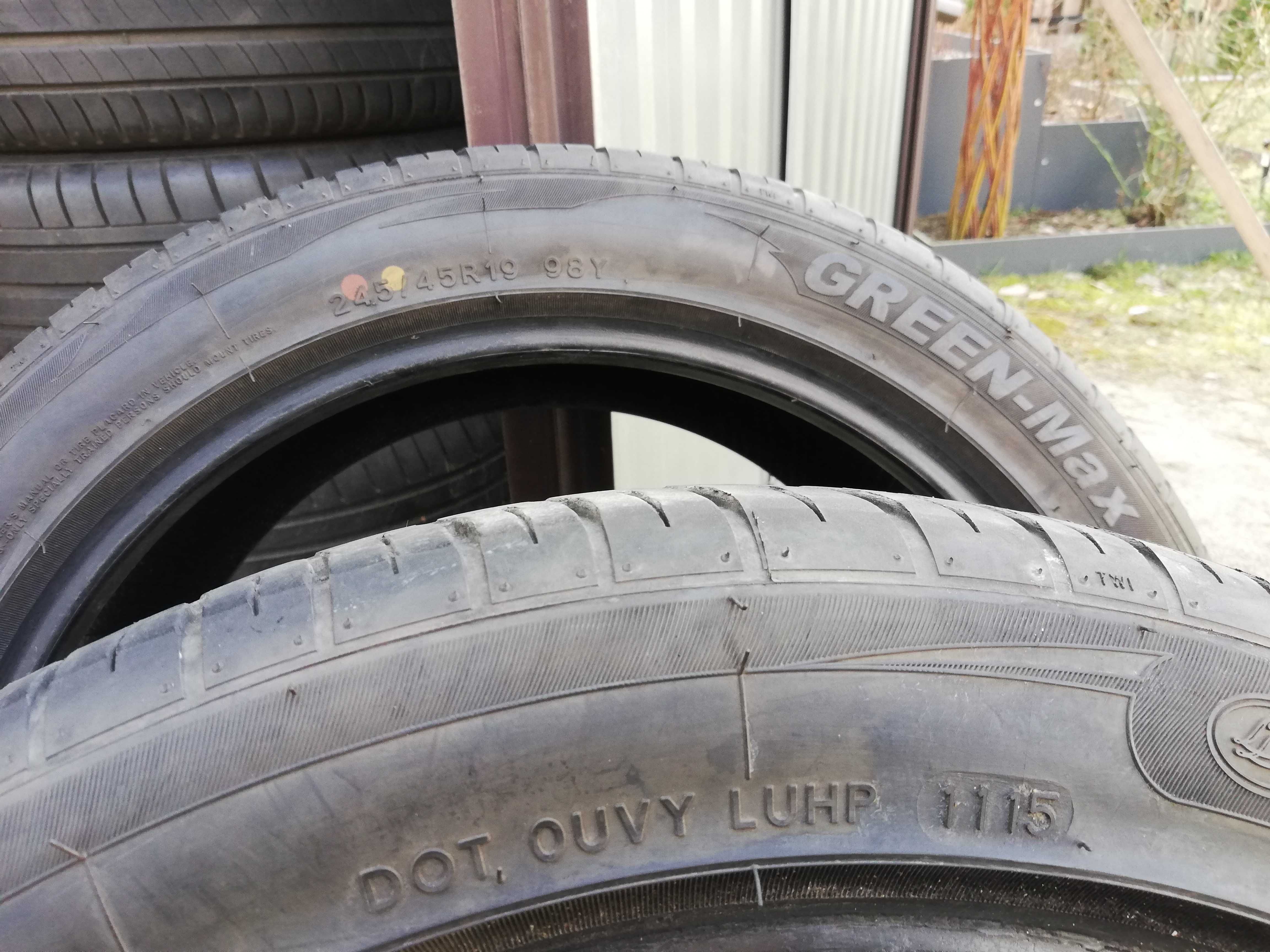 2 opony letnie LingLong 245/45R19 bieżnik 7,9/7,5mm.