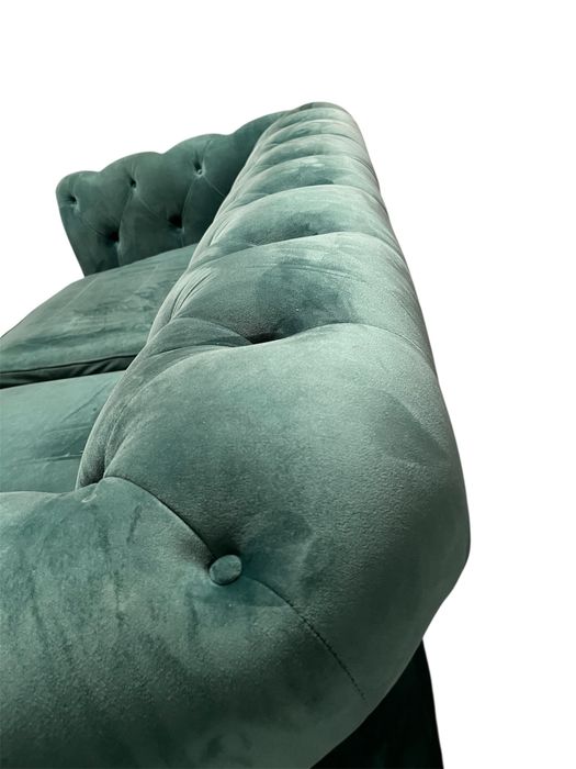 Sofa Chesterfield Rozkładana Butelkowa Zieleń