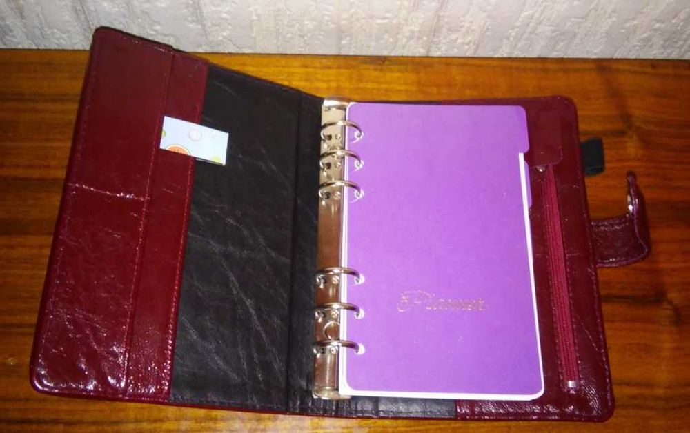 Золотой, рожевий, бордовий  блокнот на кольцах,  органайзер
