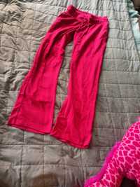 Różowe spodnie dresowe dresy szerokie nogawki wide leg 36 38 S M