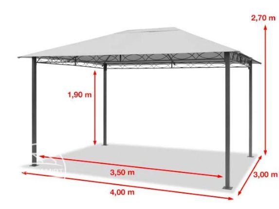 Pawilon ogrodowy Rendezvous Premium szaro-brązowy, 3x4m