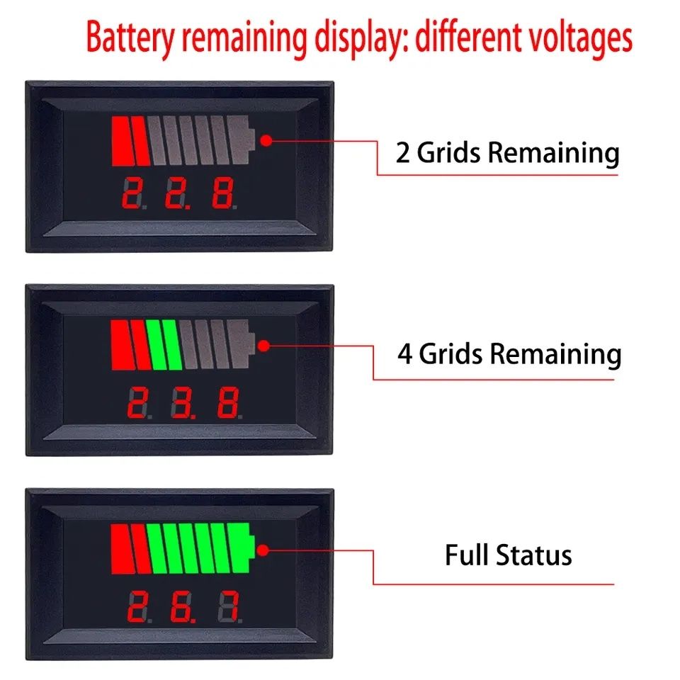 Індикатор уровня заряда 12V-60V измерение ёмкость