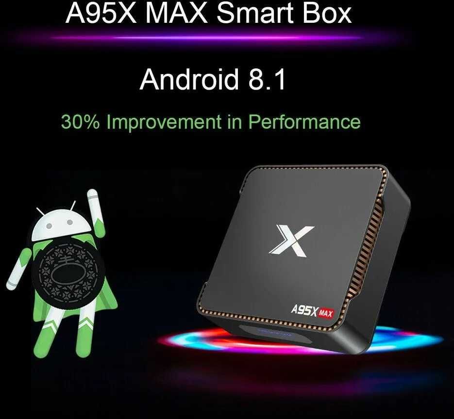 TV BOX ANDROID 8.1 Amlogic A95X max z miejscem na dysk twardy 2.5"