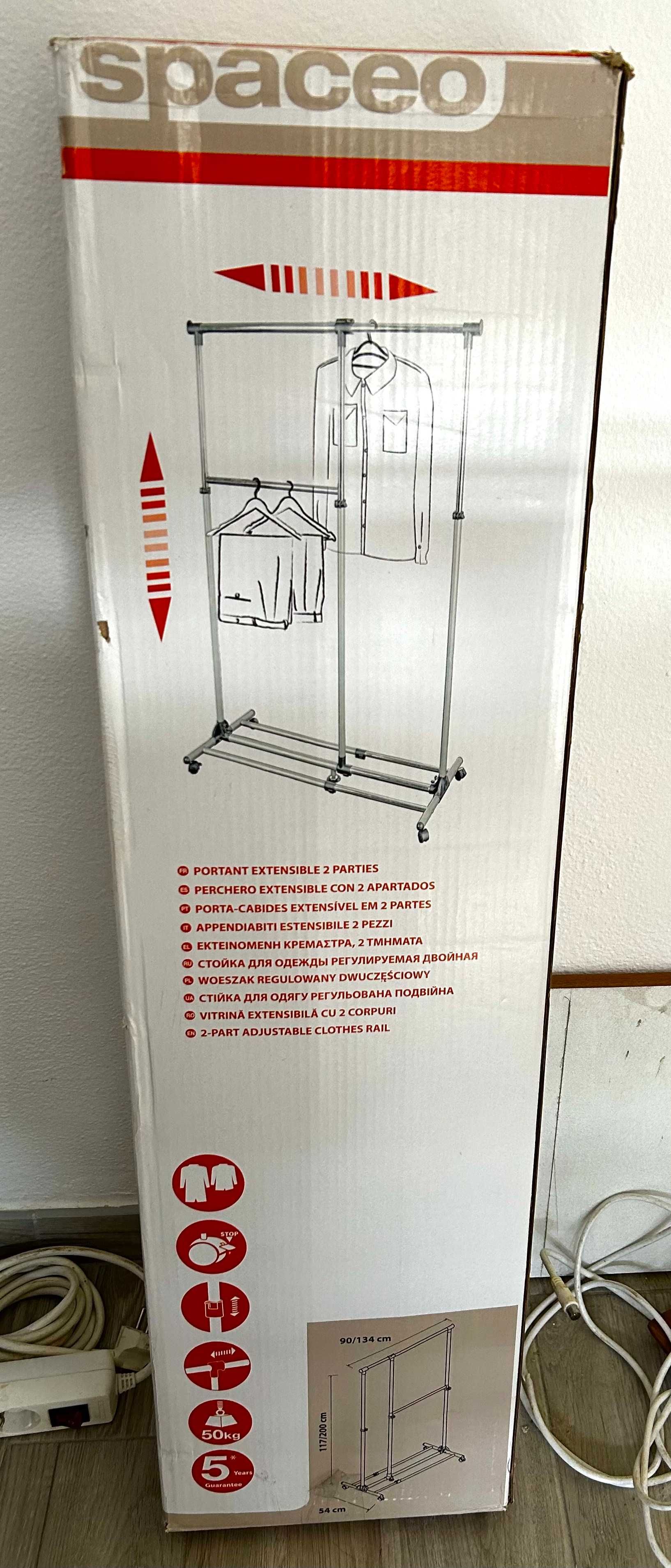 Porta-cabides Extensível em 2 partes