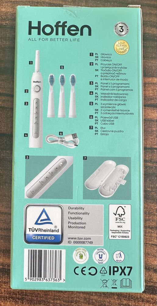 Hoffen Sonic Toothbrush | Szczoteczka soniczna | NOWA, z etui