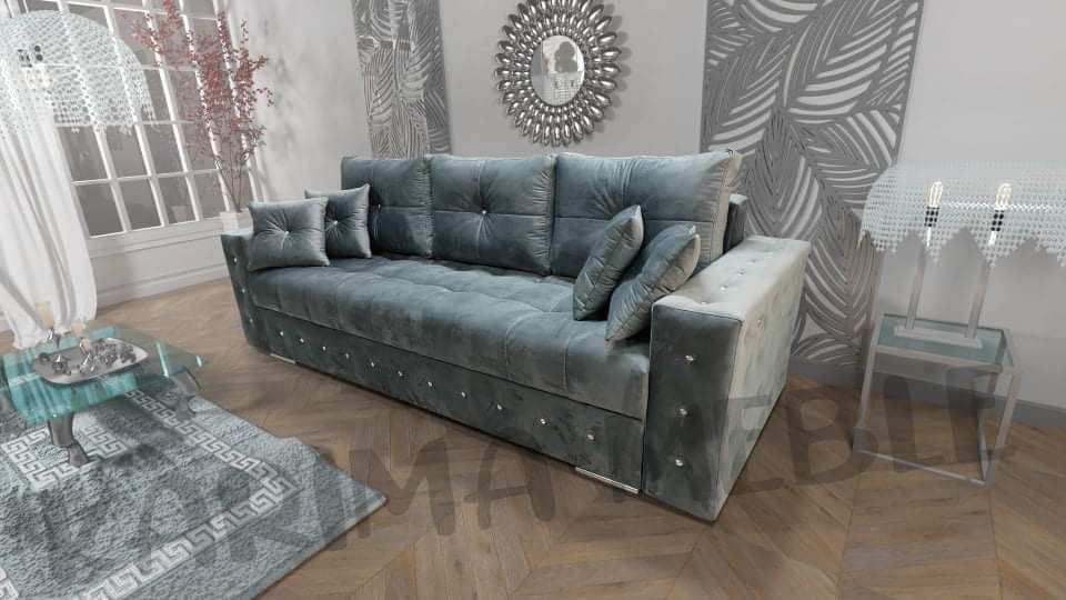 Kanapa sofa Samara styl glamour guziki pikowania rozkladana