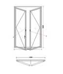 Drzwi balkonowe/tarasowe trzyszybowe aluminiowe 1800 mm x 2600 mm